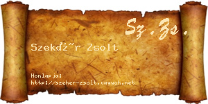 Szekér Zsolt névjegykártya